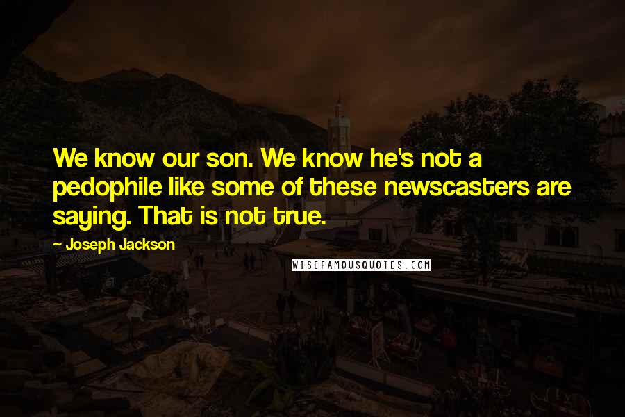 Joseph Jackson Quotes: We know our son. We know he's not a pedophile like some of these newscasters are saying. That is not true.