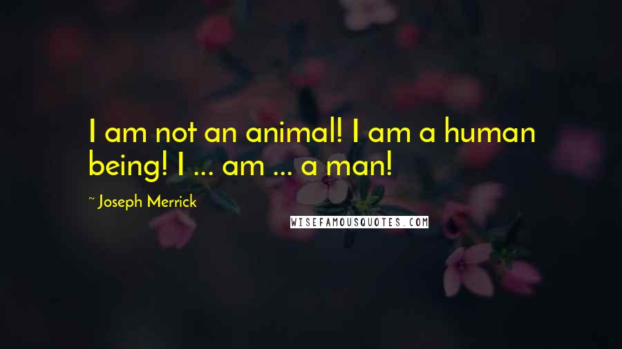 Joseph Merrick Quotes: I am not an animal! I am a human being! I ... am ... a man!