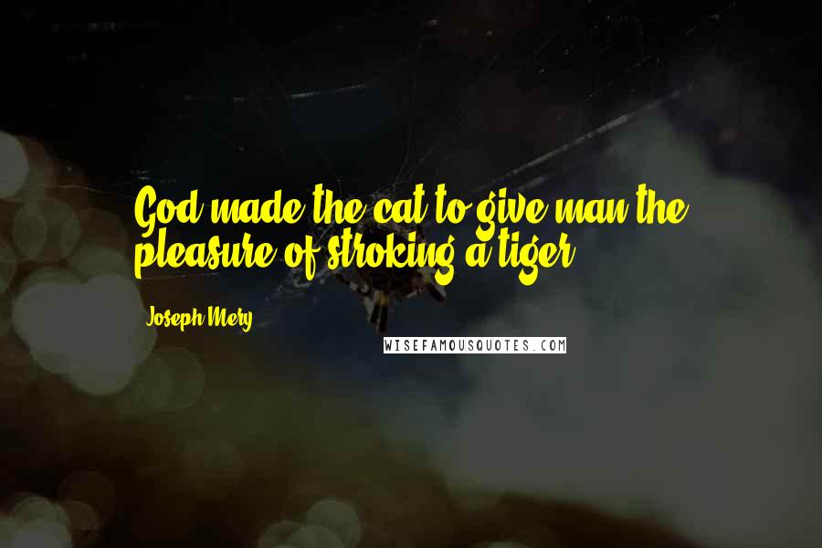 Joseph Mery Quotes: God made the cat to give man the pleasure of stroking a tiger.