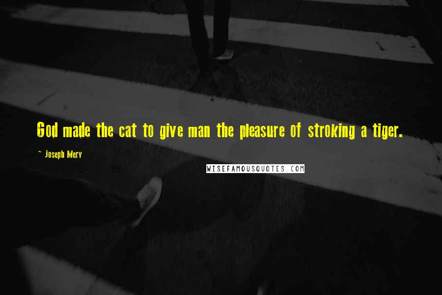 Joseph Mery Quotes: God made the cat to give man the pleasure of stroking a tiger.