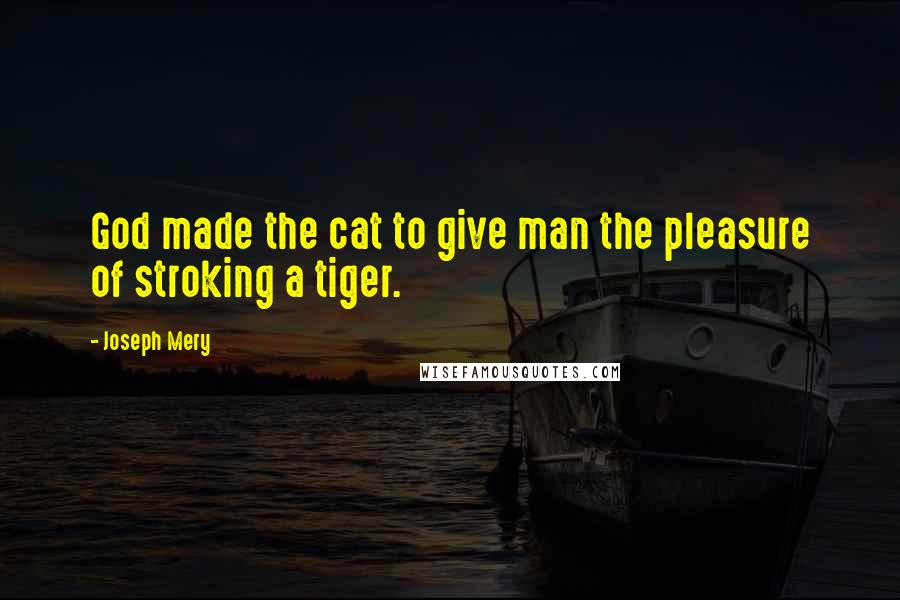 Joseph Mery Quotes: God made the cat to give man the pleasure of stroking a tiger.