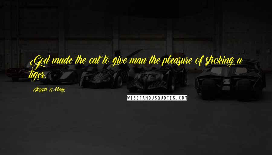 Joseph Mery Quotes: God made the cat to give man the pleasure of stroking a tiger.