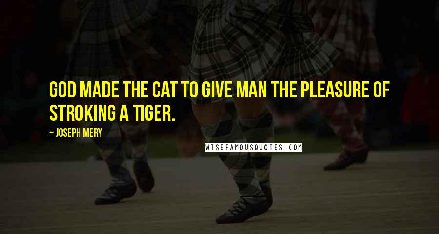 Joseph Mery Quotes: God made the cat to give man the pleasure of stroking a tiger.