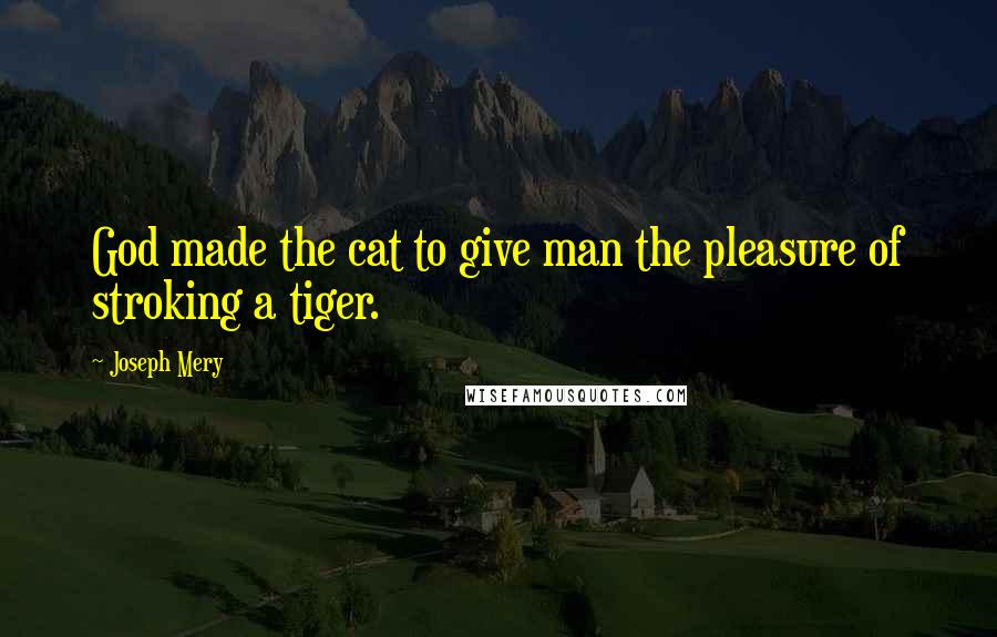 Joseph Mery Quotes: God made the cat to give man the pleasure of stroking a tiger.