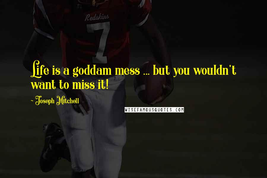 Joseph Mitchell Quotes: Life is a goddam mess ... but you wouldn't want to miss it!