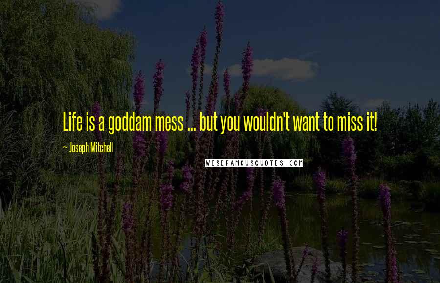 Joseph Mitchell Quotes: Life is a goddam mess ... but you wouldn't want to miss it!