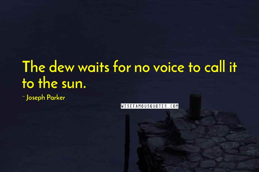 Joseph Parker Quotes: The dew waits for no voice to call it to the sun.