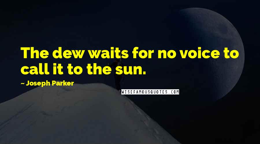 Joseph Parker Quotes: The dew waits for no voice to call it to the sun.