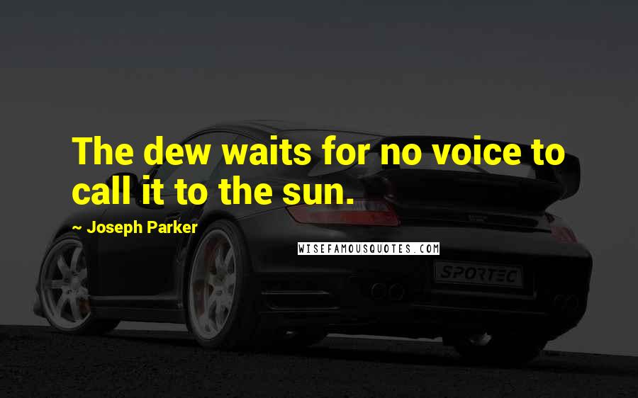 Joseph Parker Quotes: The dew waits for no voice to call it to the sun.
