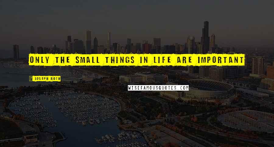 Joseph Roth Quotes: Only the small things in life are important