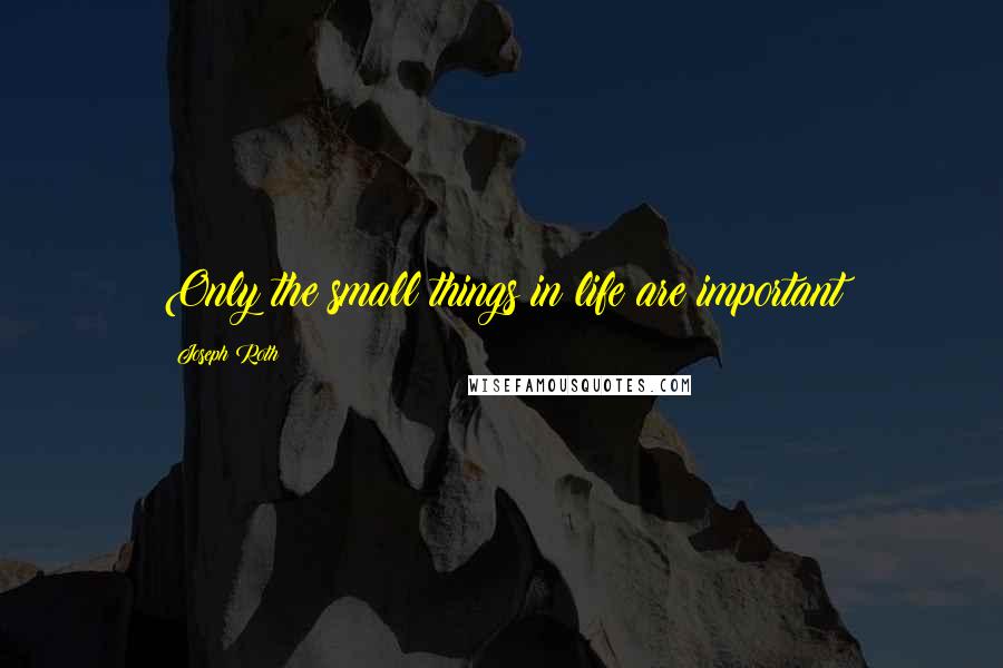 Joseph Roth Quotes: Only the small things in life are important