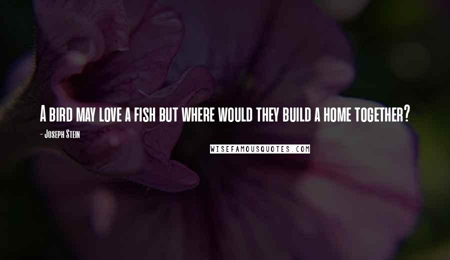 Joseph Stein Quotes: A bird may love a fish but where would they build a home together?