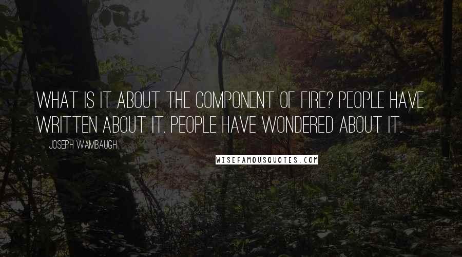 Joseph Wambaugh Quotes: What is it about the component of fire? People have written about it. People have wondered about it.