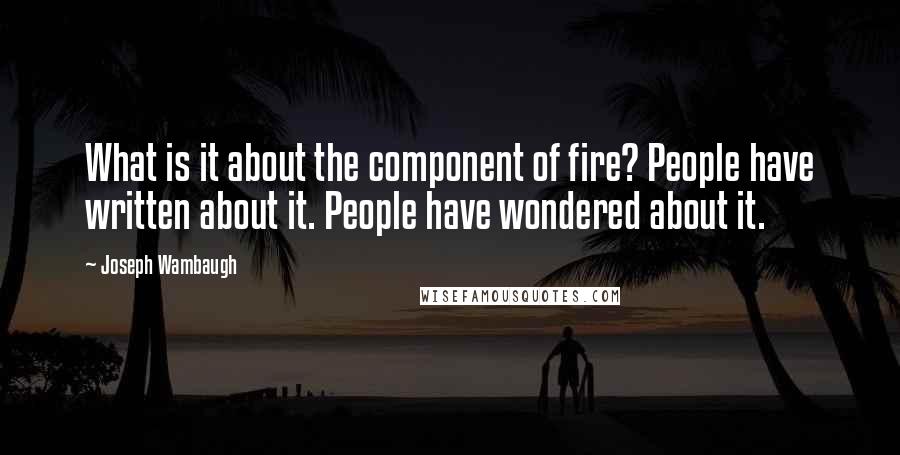 Joseph Wambaugh Quotes: What is it about the component of fire? People have written about it. People have wondered about it.