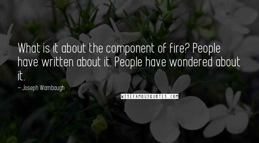 Joseph Wambaugh Quotes: What is it about the component of fire? People have written about it. People have wondered about it.