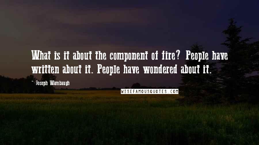 Joseph Wambaugh Quotes: What is it about the component of fire? People have written about it. People have wondered about it.