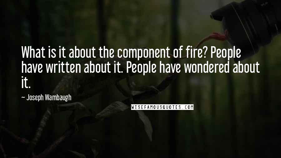 Joseph Wambaugh Quotes: What is it about the component of fire? People have written about it. People have wondered about it.