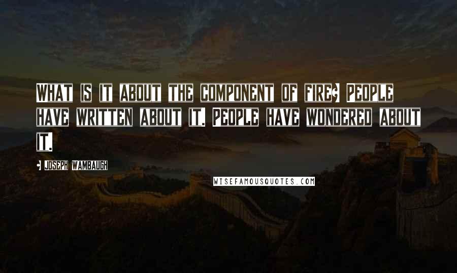 Joseph Wambaugh Quotes: What is it about the component of fire? People have written about it. People have wondered about it.