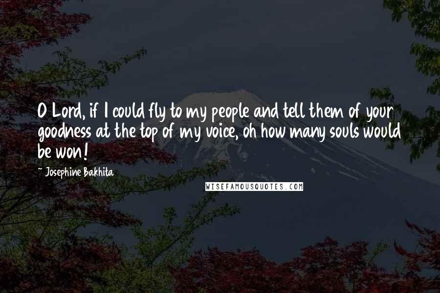 Josephine Bakhita Quotes: O Lord, if I could fly to my people and tell them of your goodness at the top of my voice, oh how many souls would be won!