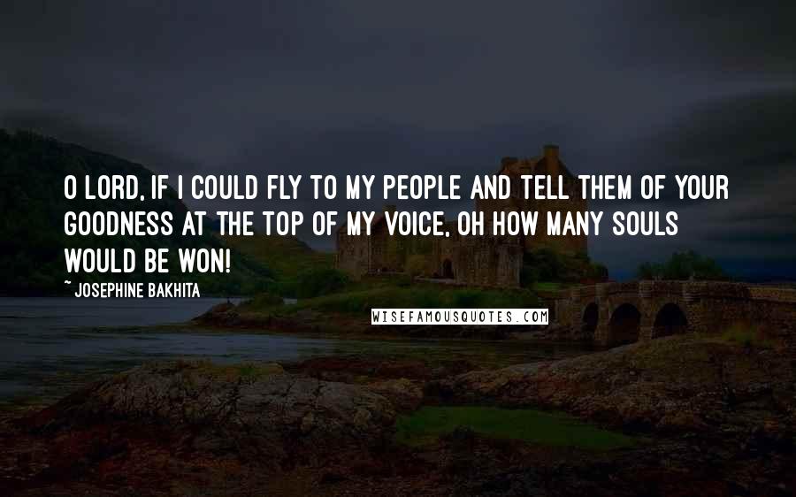 Josephine Bakhita Quotes: O Lord, if I could fly to my people and tell them of your goodness at the top of my voice, oh how many souls would be won!