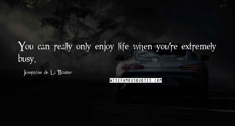 Josephine De La Baume Quotes: You can really only enjoy life when you're extremely busy.