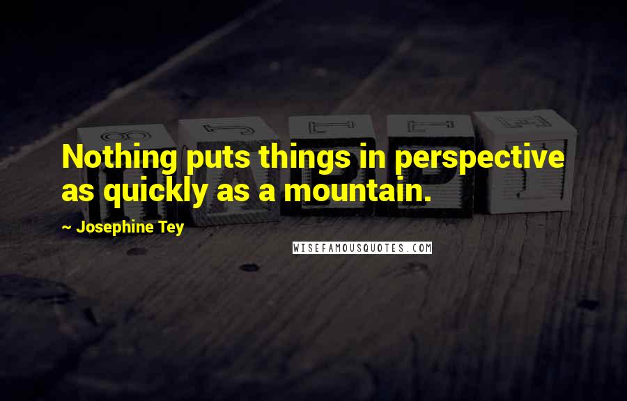 Josephine Tey Quotes: Nothing puts things in perspective as quickly as a mountain.