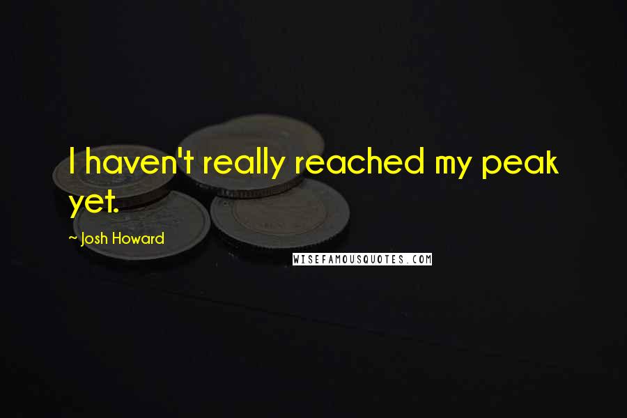Josh Howard Quotes: I haven't really reached my peak yet.