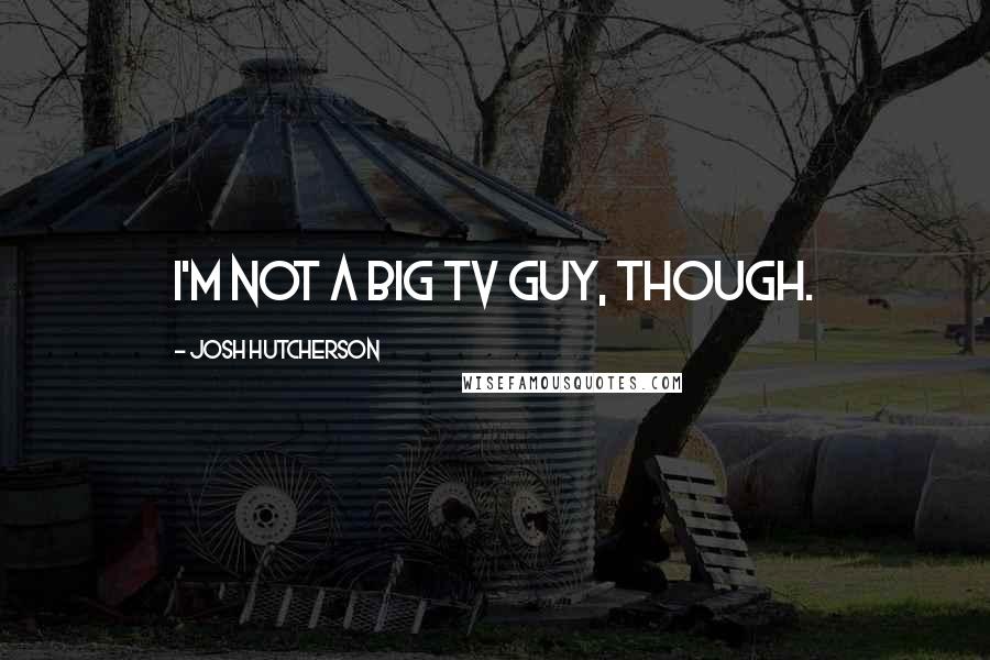 Josh Hutcherson Quotes: I'm not a big TV guy, though.