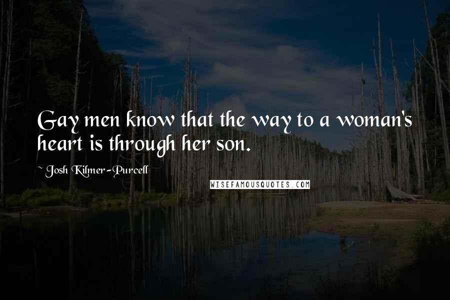 Josh Kilmer-Purcell Quotes: Gay men know that the way to a woman's heart is through her son.