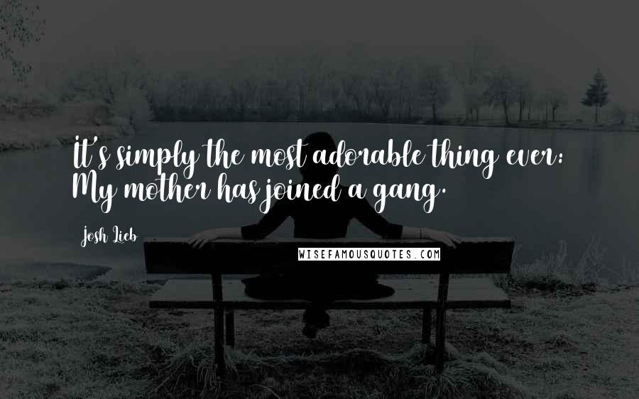 Josh Lieb Quotes: It's simply the most adorable thing ever: My mother has joined a gang.