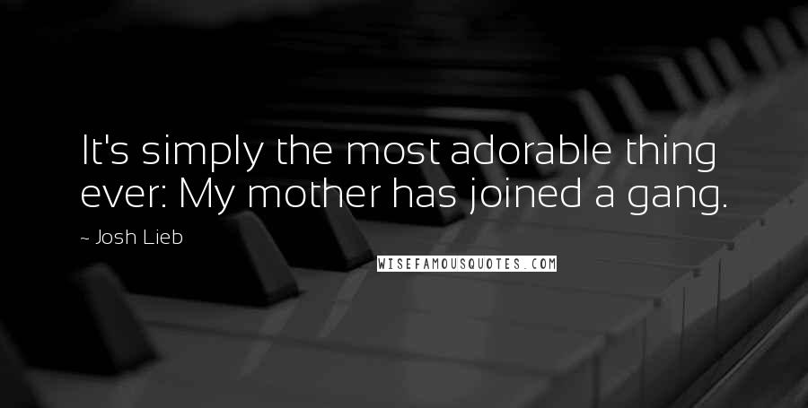 Josh Lieb Quotes: It's simply the most adorable thing ever: My mother has joined a gang.