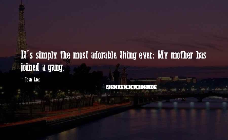 Josh Lieb Quotes: It's simply the most adorable thing ever: My mother has joined a gang.