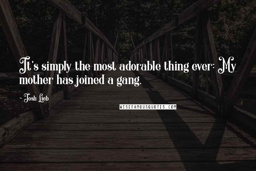 Josh Lieb Quotes: It's simply the most adorable thing ever: My mother has joined a gang.