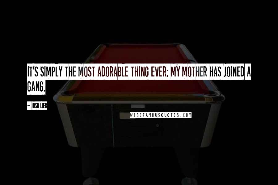 Josh Lieb Quotes: It's simply the most adorable thing ever: My mother has joined a gang.