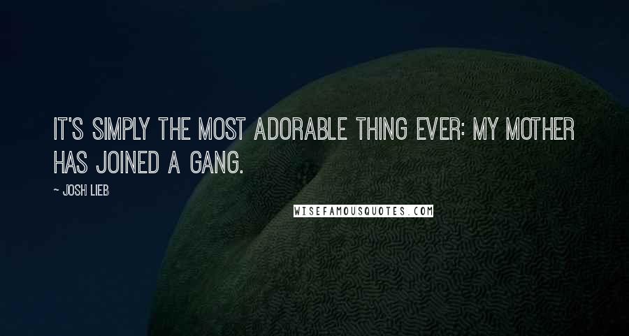 Josh Lieb Quotes: It's simply the most adorable thing ever: My mother has joined a gang.