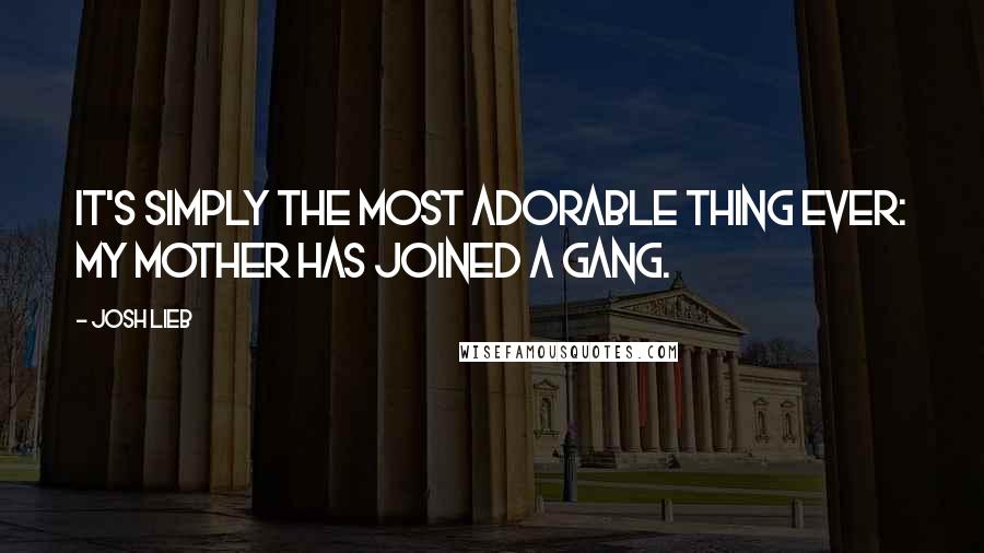 Josh Lieb Quotes: It's simply the most adorable thing ever: My mother has joined a gang.