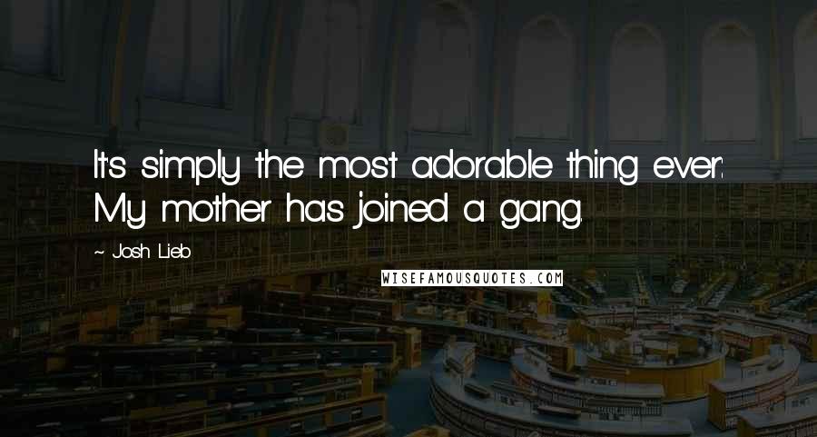 Josh Lieb Quotes: It's simply the most adorable thing ever: My mother has joined a gang.