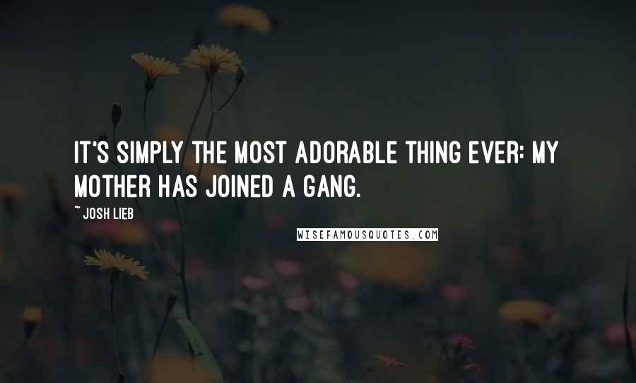 Josh Lieb Quotes: It's simply the most adorable thing ever: My mother has joined a gang.