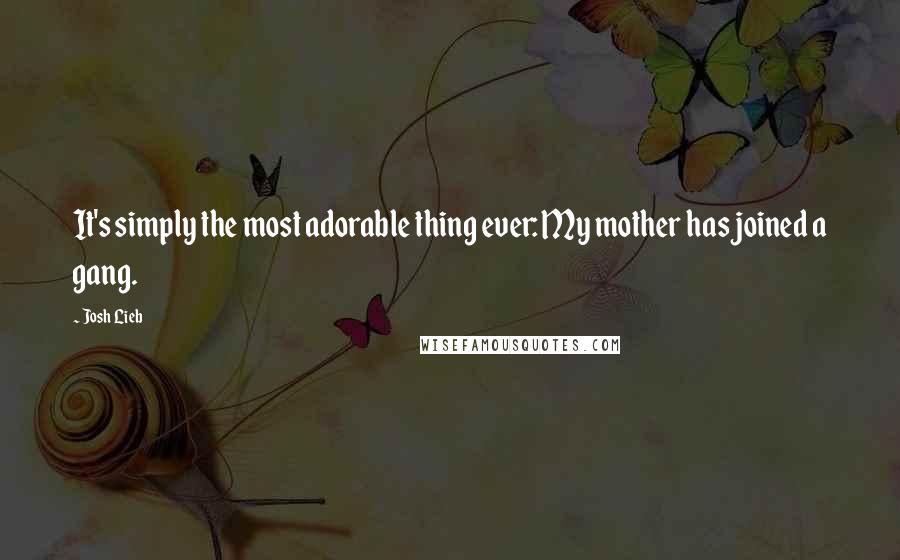 Josh Lieb Quotes: It's simply the most adorable thing ever: My mother has joined a gang.