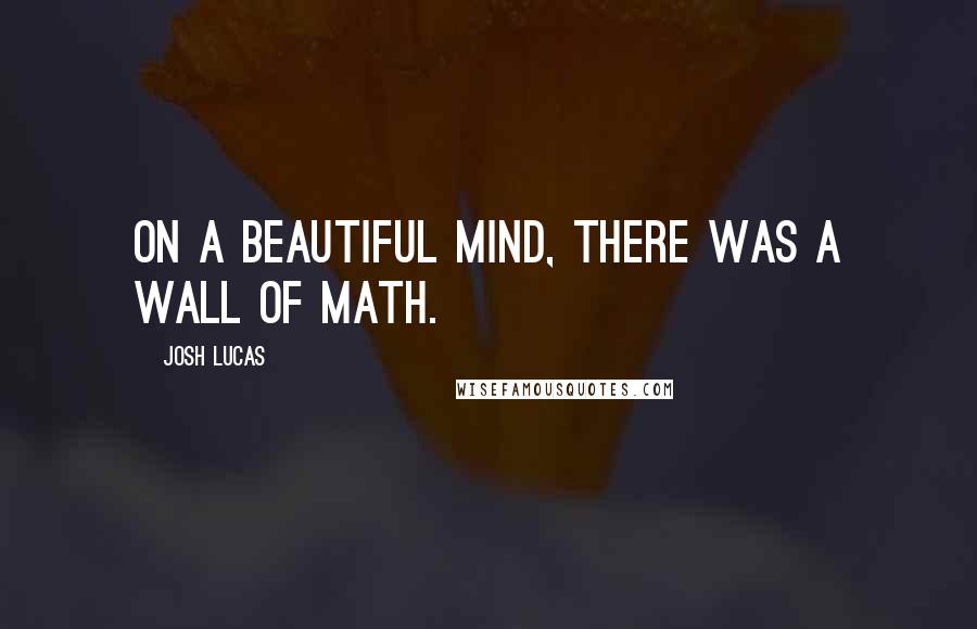 Josh Lucas Quotes: On A Beautiful Mind, there was a wall of math.