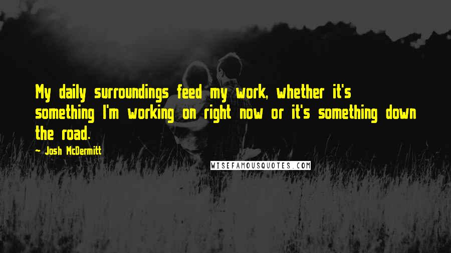 Josh McDermitt Quotes: My daily surroundings feed my work, whether it's something I'm working on right now or it's something down the road.
