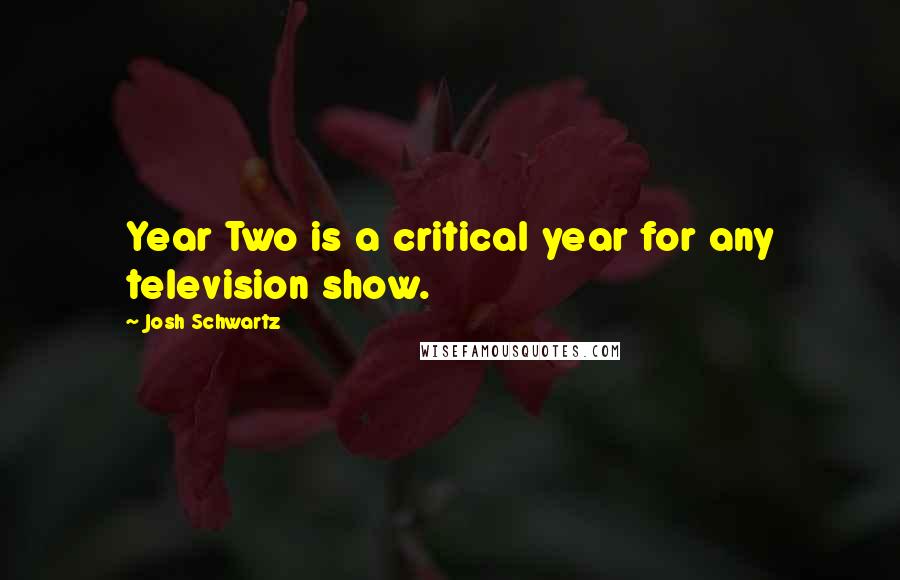 Josh Schwartz Quotes: Year Two is a critical year for any television show.