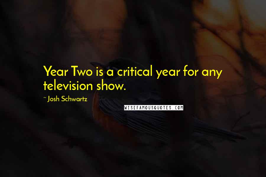 Josh Schwartz Quotes: Year Two is a critical year for any television show.