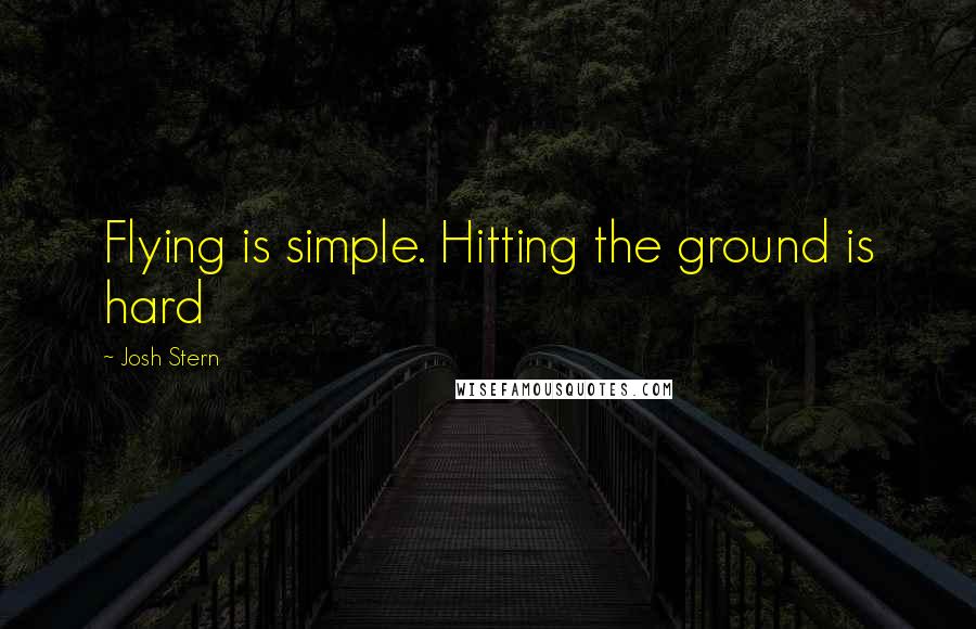 Josh Stern Quotes: Flying is simple. Hitting the ground is hard