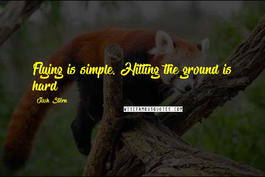 Josh Stern Quotes: Flying is simple. Hitting the ground is hard