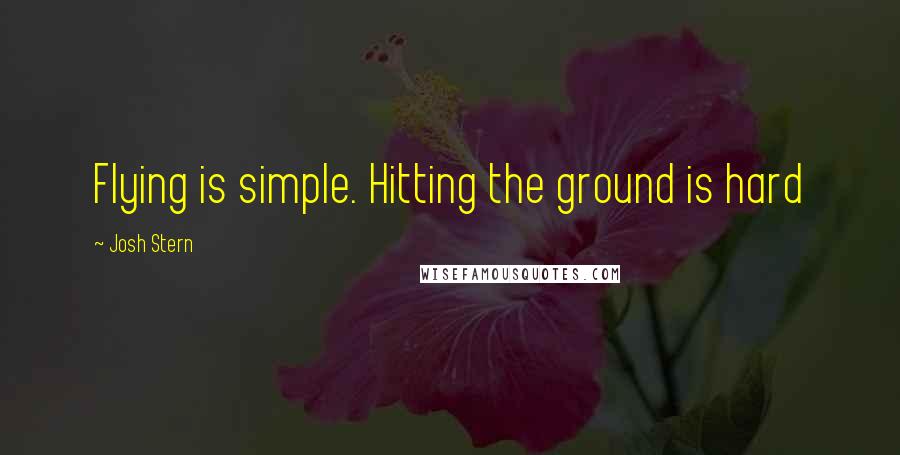 Josh Stern Quotes: Flying is simple. Hitting the ground is hard