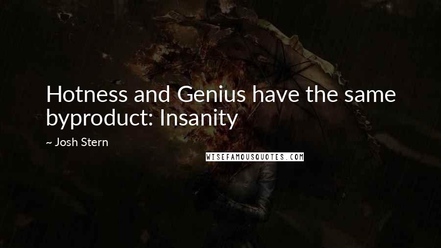 Josh Stern Quotes: Hotness and Genius have the same byproduct: Insanity