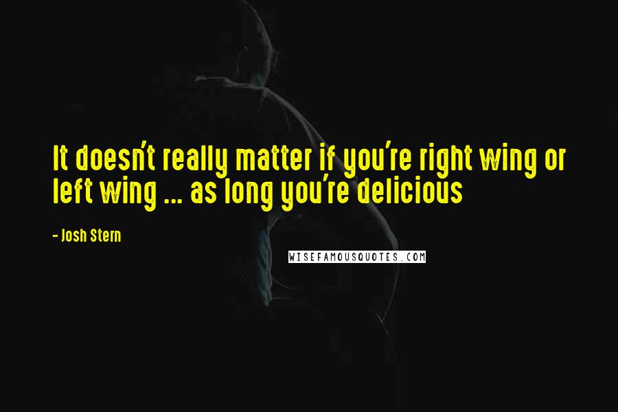 Josh Stern Quotes: It doesn't really matter if you're right wing or left wing ... as long you're delicious
