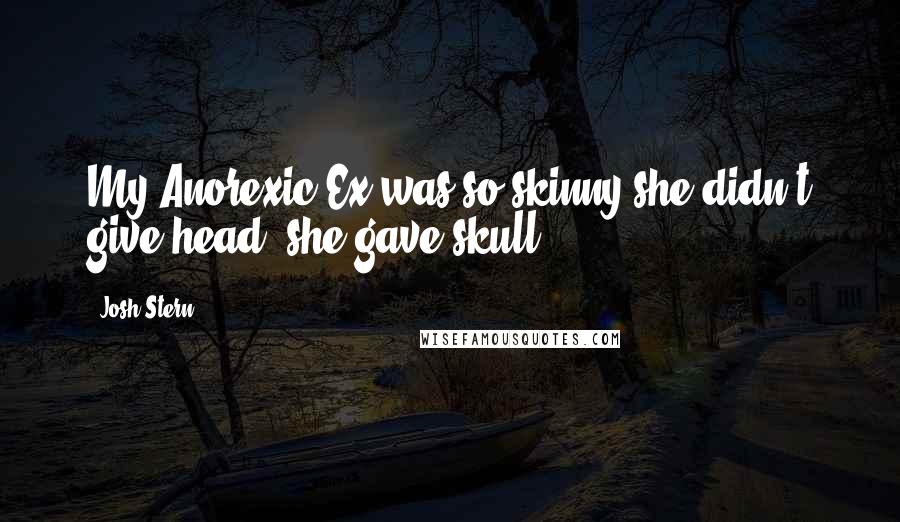 Josh Stern Quotes: My Anorexic Ex was so skinny she didn't give head, she gave skull