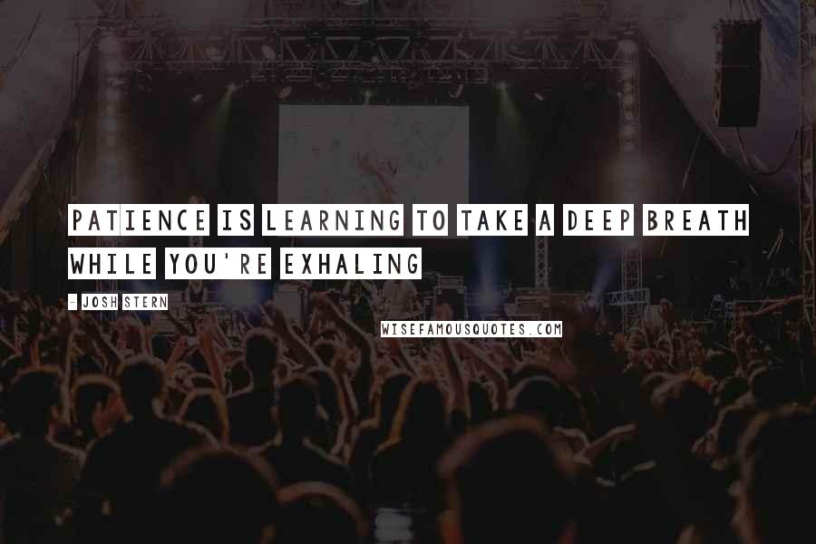 Josh Stern Quotes: Patience is learning to take a deep breath while you're exhaling